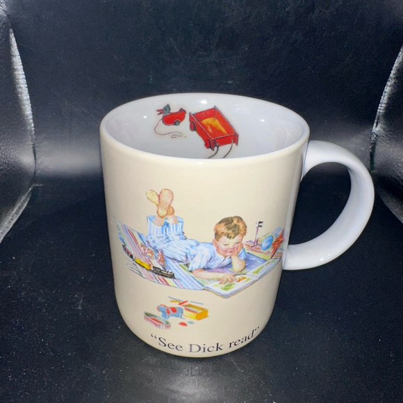 NOS Barnes & Noble Commemorative Mug #2 Coffee Cup See Dick Read Dick & Jane - Picture 1 of 7